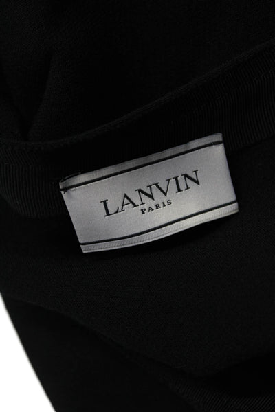 Lanvin Womens Twist Front Knee Length Side Zipper Pencil Skirt Black Size Small