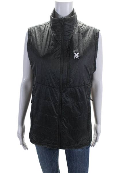 Spyder Womens Sleeveless Zip Front High Neck Vest Nylon Black Size Small