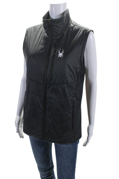 Spyder Womens Sleeveless Zip Front High Neck Vest Nylon Black Size Small