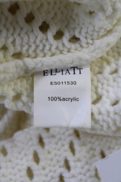 Elliatt Womens Open Knit Pullover Turtleneck Sweater Vest Cream Size S