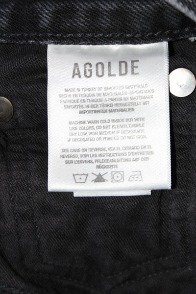 Agolde Womens Cotton Denim Five Pocket Mid-Rise Tapered Jeans Black Size 23