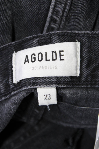 Agolde Womens Cotton Denim Five Pocket Mid-Rise Tapered Jeans Black Size 23