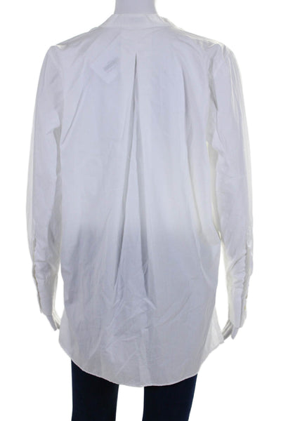 Closed Womens Cotton Long Sleeve V Neck Tunic Blouse White Size S