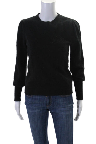 Veronica Beard Womens Cashmere Black Crew Neck Long Sleeve Sweater Top Size XS