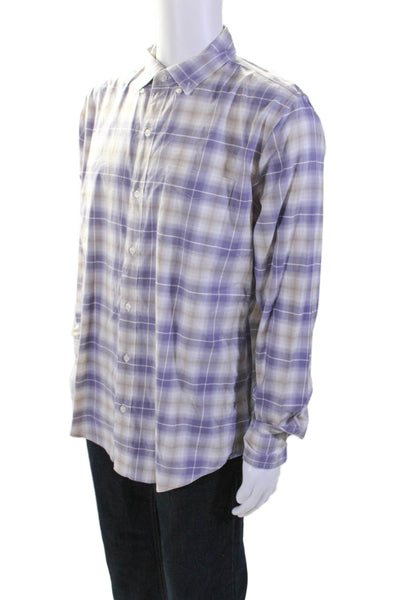 Bonobos Womens Long Sleeve Collared Button Down Shirt Purple Size Large