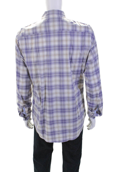 Bonobos Womens Long Sleeve Collared Button Down Shirt Purple Size Large