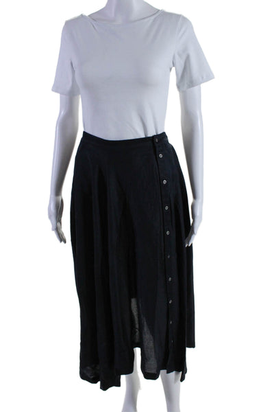 Tomorrow Land Womens Elastic Waist Flare Maxi Skirt Black Size 40