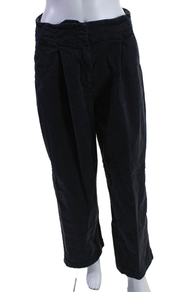 You Must Create Womens Zip Front Wide Leg Casual Pants Black Size Small