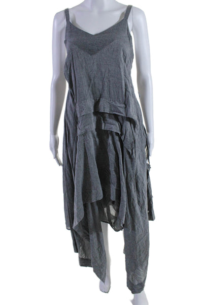 Malia Mills Womens V Neck Sleeveless Pullover Long Dress Gray Size 4 US