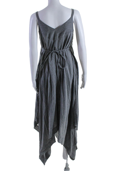 Malia Mills Womens V Neck Sleeveless Pullover Long Dress Gray Size 4 US