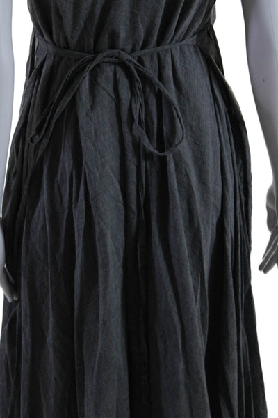 Malia Mills Womens V Neck Sleeveless Pullover Long Dress Gray Size 4 US