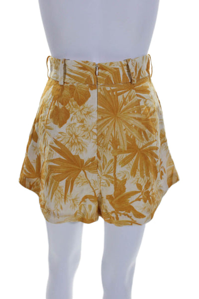 Zimmermann Womens Back Zip Flat Front Floral Print Shorts Orange Size 0 US