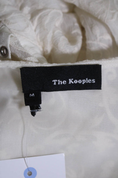 The Kooples Womens Sleeveless Lace Up V Neck Blouse White Size Medium