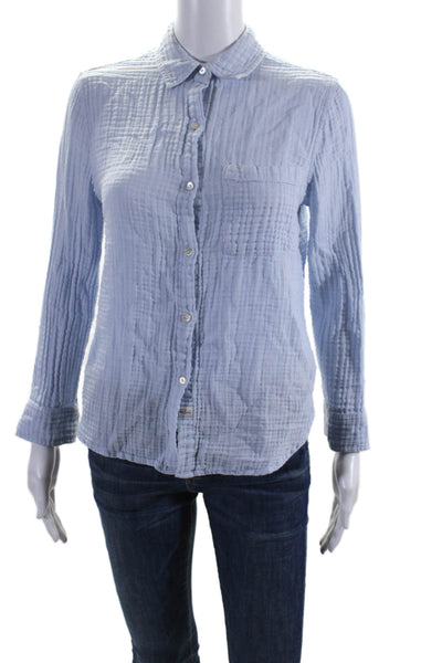 Rails Womens Cotton Gauze Collared Button Down Ellis Shirt Light Blue Size XS