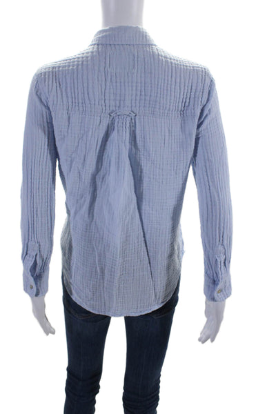 Rails Womens Cotton Gauze Collared Button Down Ellis Shirt Light Blue Size XS