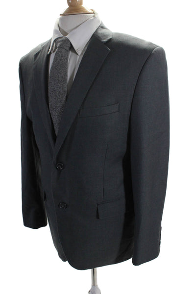 Caravelli Mens Solid Dark Gray Two Button Long Sleeve Blazer Size 40S