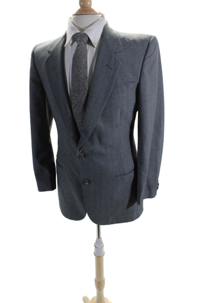 Pierre Cardin Mens Gray Striped Two Button Long Sleeve Blazer Size 36