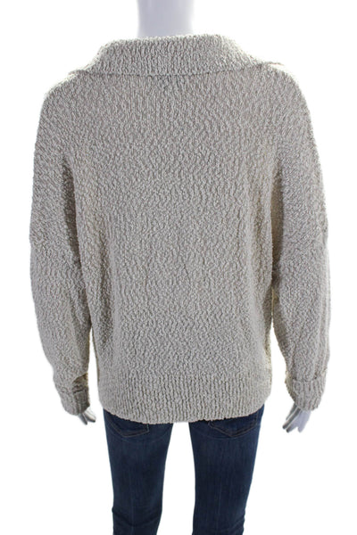 Pistola Womens Long Sleeve Collared Thick Knit Sweater Beige Size Small