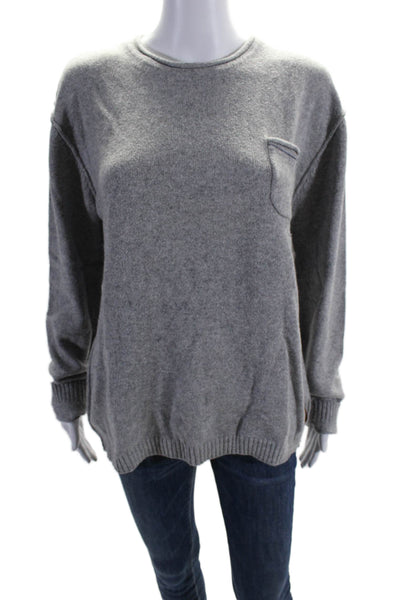 Adolfo Dominguez Women's Round Neck Long Sleeves Pullover Sweater Gray Size 7