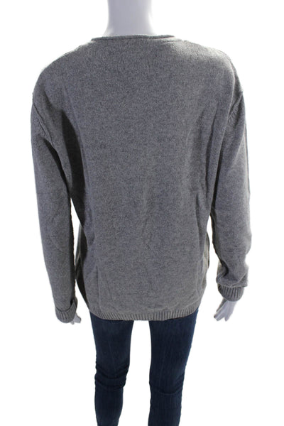 Adolfo Dominguez Women's Round Neck Long Sleeves Pullover Sweater Gray Size 7
