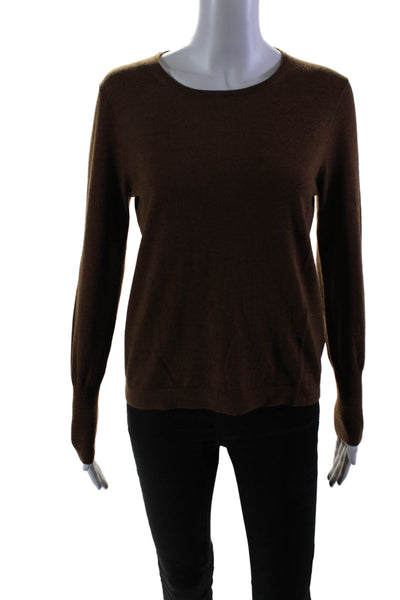 J Crew Women's Round Neck Long Sleeves Pullover Sweater Brown Size S