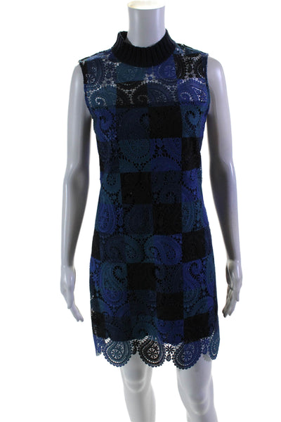 Sea Women's High Neck Sleeveless Lace Fitted Mini Dress Multicolor Size 2