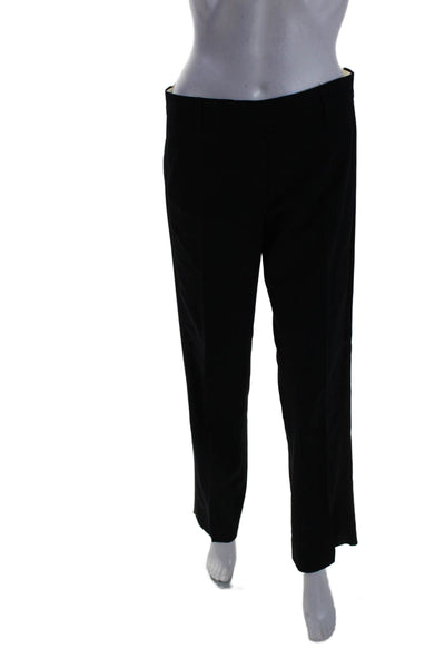 Theory Women's Flat Front Straight Leg Dress Pants Black Size 2