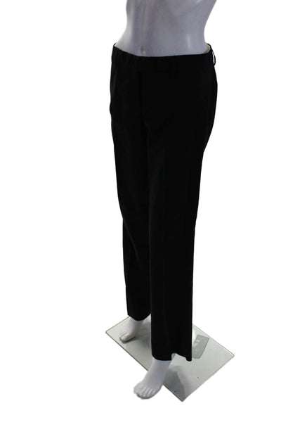 Theory Women's Flat Front Straight Leg Dress Pants Black Size 2