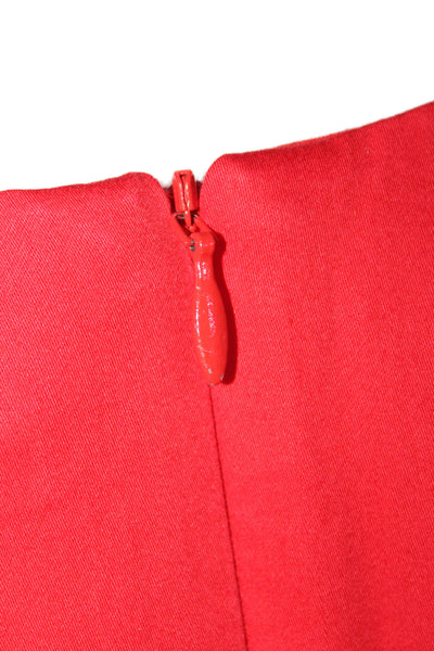 Boss Hugo Boss Women's Round Neck Sleeveless Pleated Mini Dress Red Size 6