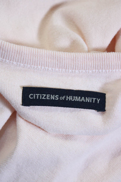 Citizens of Humanity Womens Adele Tulip Short Sleeves Shirt Pink Size Small