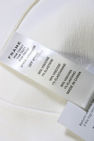 Frame Womens Spaghetti Strap V Neck Pullover Tank Top White Size Medium