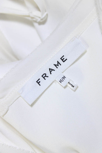 Frame Womens Spaghetti Strap V Neck Pullover Tank Top White Size Medium