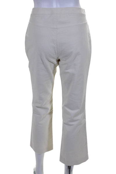 Theory Womens Cotton 2 Pocket Mid-Rise Straight Leg Pants Trousers Cream Size 4