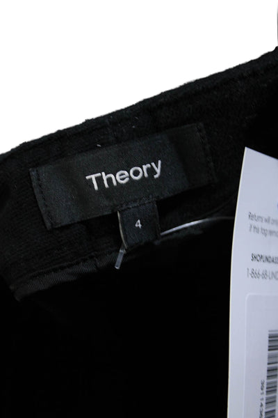 Theory Womens Cotton 2 Pocket Mid-Rise Straight Leg Pants Trousers Black Size 4