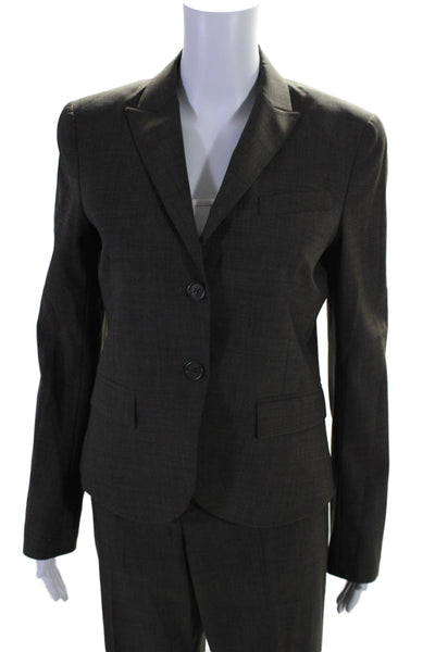 Theory Women's Long Sleeves Collared Lined Two Piece Pants Suit Gray Size 8