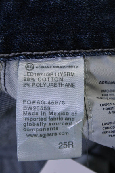 AG Adriano Goldschmied Womens High Rise Cropped Kick Flare Jeans Blue Size 25