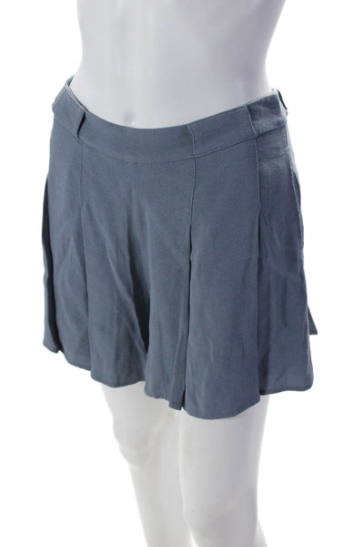 Sunday Best Womens Dusty Blue Pleated High Rise Lined Mini Skirt Size 6