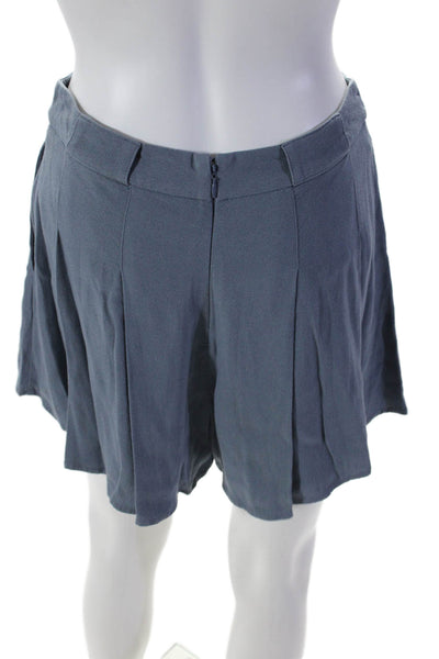 Sunday Best Womens Dusty Blue Pleated High Rise Lined Mini Skirt Size 6