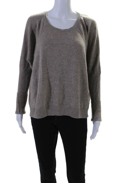 Velvet by Graham & Spencer Womens Cashmere Textured Knit Sweater Tan Size S