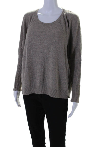 Velvet by Graham & Spencer Womens Cashmere Textured Knit Sweater Tan Size S