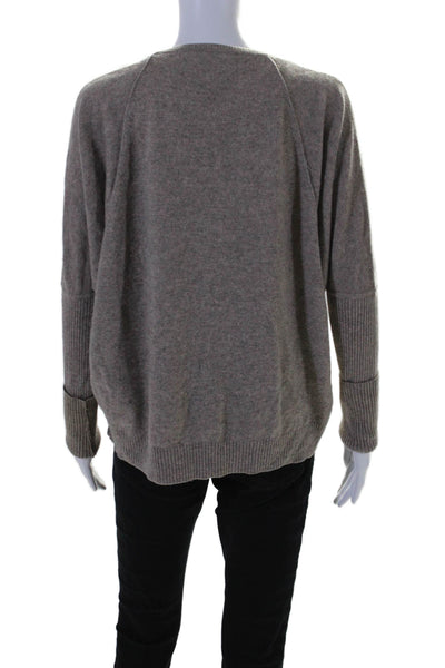 Velvet by Graham & Spencer Womens Cashmere Textured Knit Sweater Tan Size S