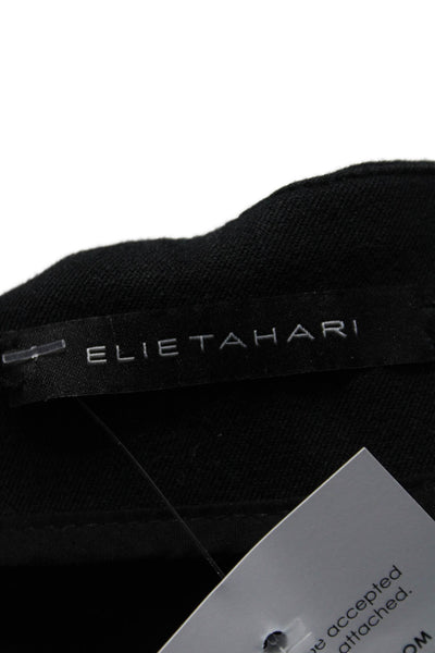 Elie Tahari Womens Cotton Blend Flat Front Mid-Rise Skinny Pants Black Size 10