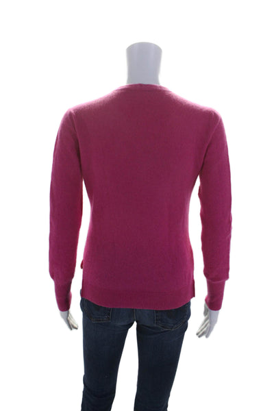 Blue Les Copains Womens Long Sleeve V Neck Sweater Pink Wool Size IT 40