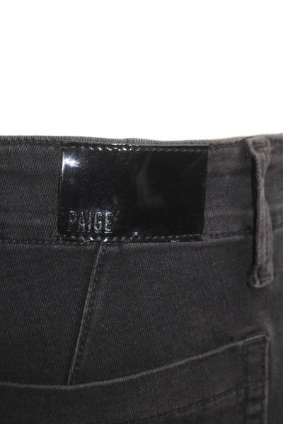 Paige Womens Zipper Fly Mid Rise Cropped Jeans Gray Black Denim Size 27