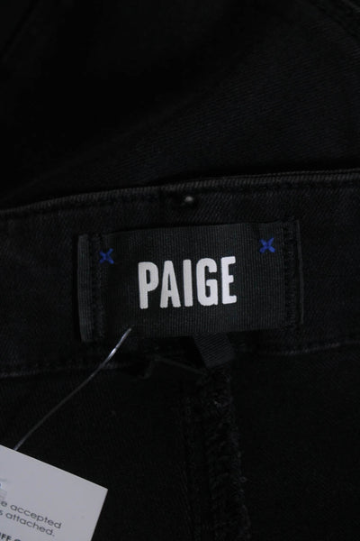 Paige Womens Zipper Fly Mid Rise Cropped Jeans Gray Black Denim Size 27