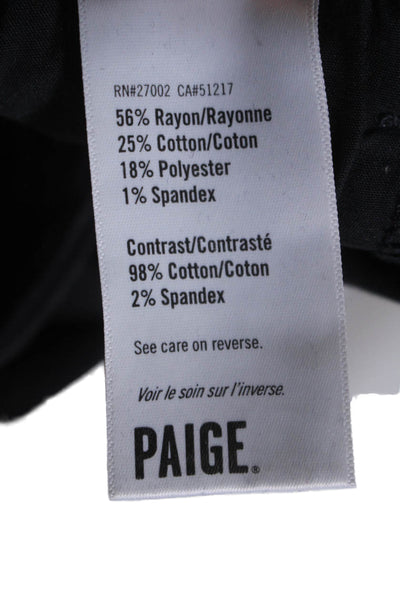 Paige Womens Zipper Fly Mid Rise Cropped Jeans Gray Black Denim Size 27