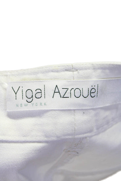 Yigal Azrouel Womens Cotton High Rise Raw Hem Skinny Jeans White Size 2