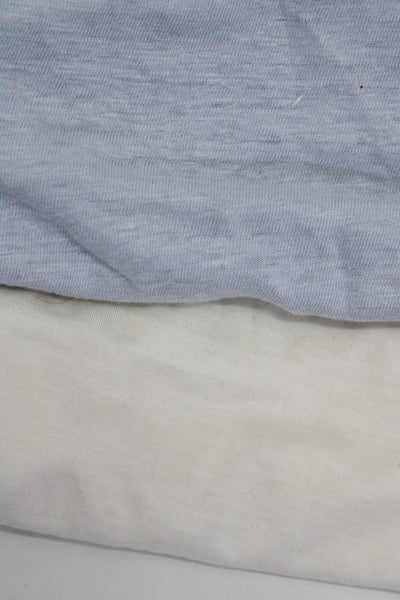 NKD Womens Scoop Neck Linen Silk Tank Tops Blue White Blue Size Medium Lot 2