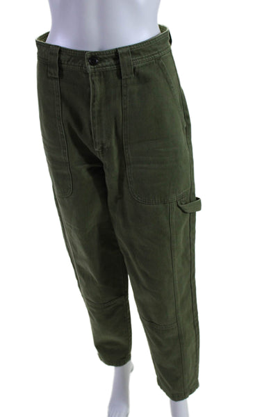 Alex Mill Womens Cotton Four Pocket High-Rise Tapered Pants Green Size 27