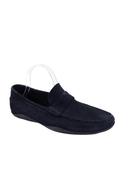 Harrys of London Mens Navy Suede Slip On Loafers Shoes Size 13.5